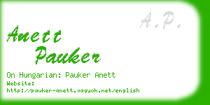 anett pauker business card